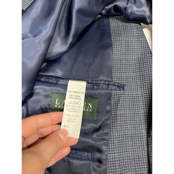 Lauren Ralph Lauren Wool Silk Blend Button Front Suit Coat Blazer Mens 44S - Picture 9 of 9